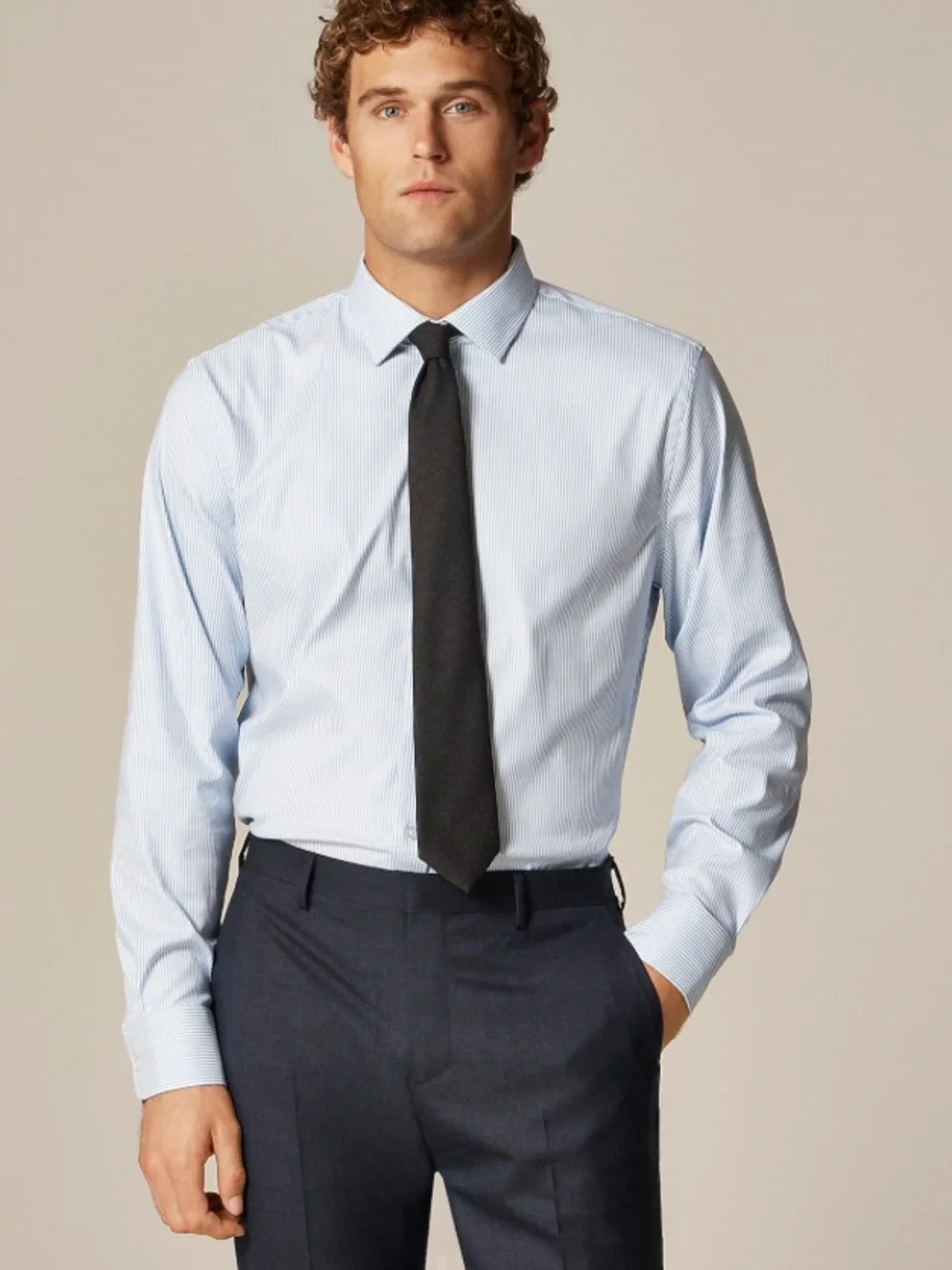 J crew Slim Bowery performance stretch dress shirt with spread collar